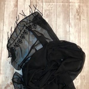 🟣Black beaded scarf